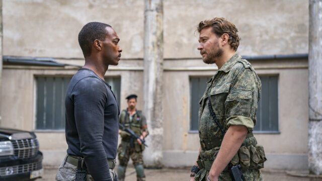 Anthony Mackie Intense Face Off Scene Wallpaper