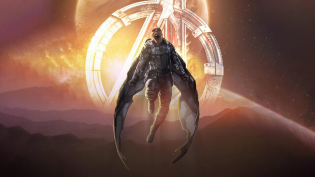 Anthony Mackie Soaring In Epic Avengers Wallpaper