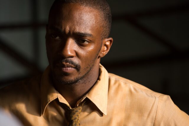 Anthony Mackie Wallpaper Intense Look In Dramatic Scene