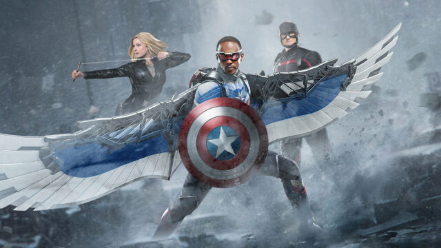 Anthony Mackie As Captain America In Action Wallpaper