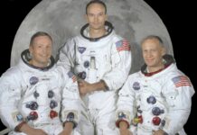 Apollo 11 Crew Iconic Moon Mission Wallpaper