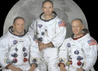 Apollo 11 Crew Iconic Moon Mission Wallpaper