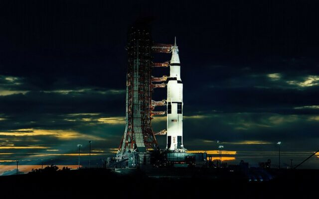 Apollo 11 Launch At Dusk Captivating Space Wallpaper