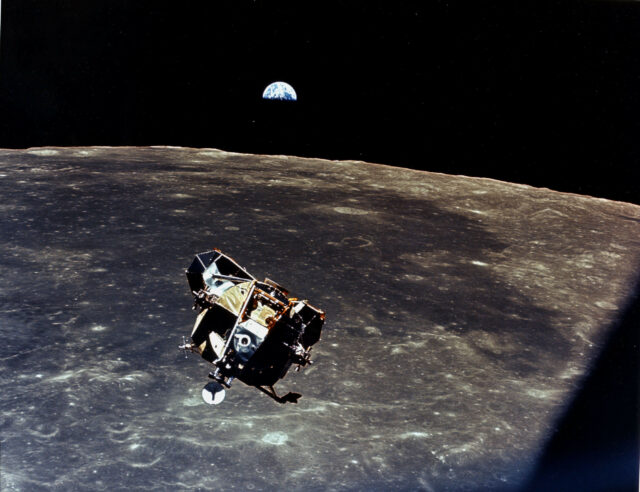 Apollo 11 Lunar Module Above Moon Surface Wallpaper