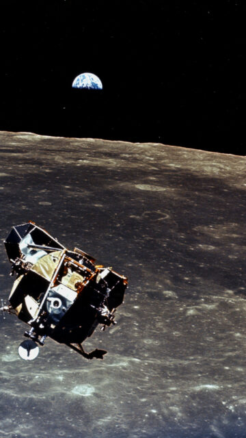 Apollo 11 Lunar Module And Earth View Wallpaper