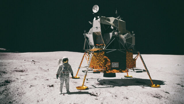 Apollo 11 Moon Landing Iconic Wallpaper Astronaut And Lunar Module