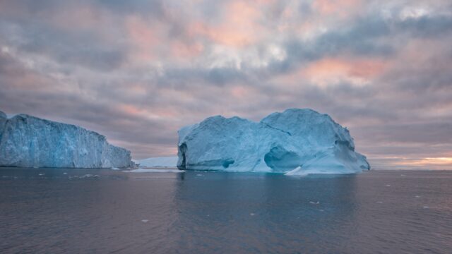 Arctic Ocean Wallpapers Stunning Icebergs And Calm Sea Under Colorful Sky