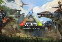 Characters riding dinosaurs fight in an Ark Survival Evolved setting, HD Desktop Wallpaper
