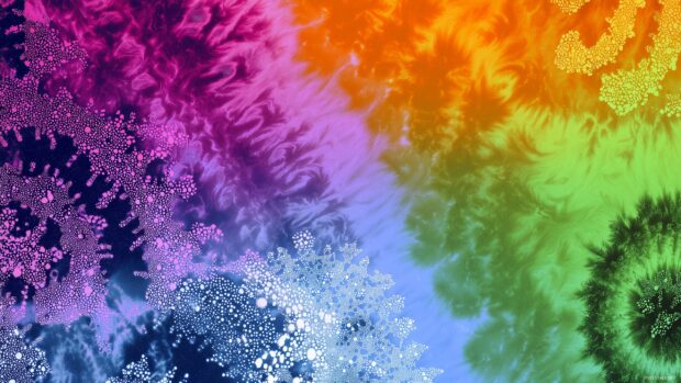 Artistic tie dye backgrounds, intricate and imaginative patterns flowing together, providing an inspiring visual experience for any desktop.