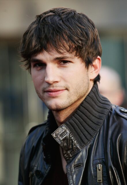 Ashton Kutcher Young Portrait Casual Leather Jacket Wallpaper Background