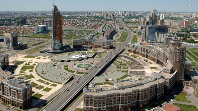 Astana Aerial View Kazakhstan Cityscape Wallpaper