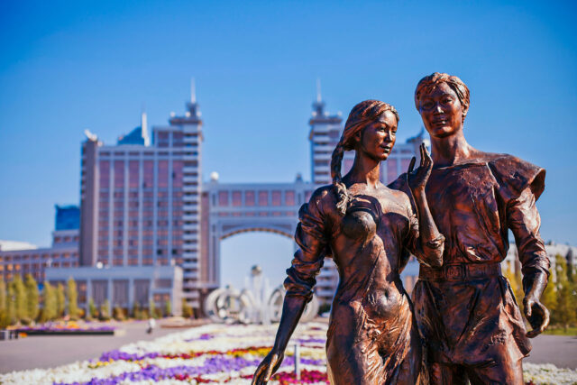 Astana Architecture And Statues Kazakhstan Wallpaper