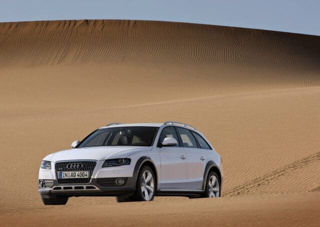 Audi A4 Allroad Adventure In Desert Landscape Wallpaper