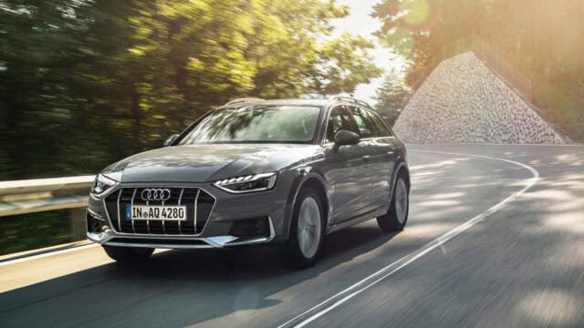 Audi A4 Allroad In Motion Scenic Drive Wallpaper