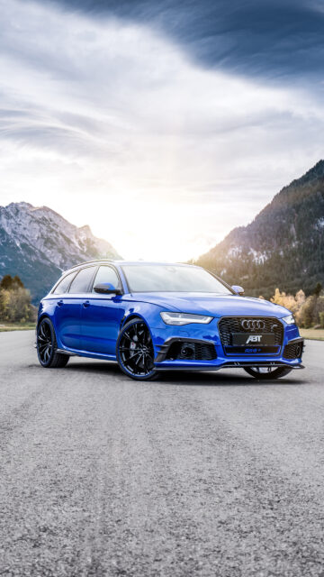 Audi S6 Blue ABT Tuning On Mountain Road Stunning Wallpaper