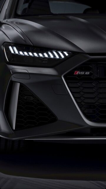 Audi S6 Front Headlight And Grill Close Up Dark Matte Finish Wallpaper