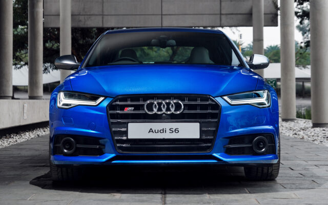 Audi S6 Front View In Stunning Blue Color High Resolution Wallpaper For Desktop