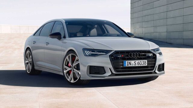 Audi S6 In Silver With Sporty Design Modern Background Wallpaper