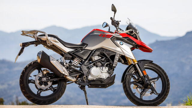 BMW G 310 GS Adventure Bike In Scenic Mountain View Wallpaper