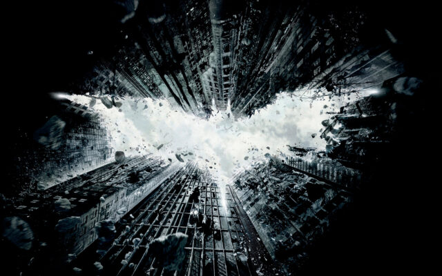 Batman Sign Among Ruined Buildings Wallpaper