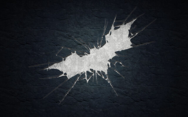 Batman Sign On Dark Textured Wall Wallpaper