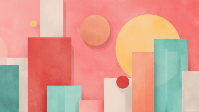 Best Background HD For Mac, A Minimalist Design Featuring Geometric Shapes In Soothing Pastel Colors