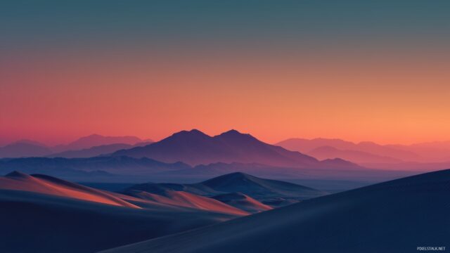 Best Background Wallpaper For Desktop, A Calm And Peaceful Desert Landscape At Dusk With Vibrant Sunset Colors