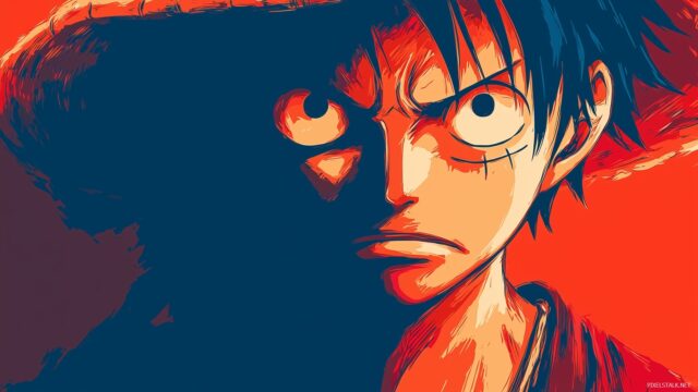 Best Luffy One Piece Wallpaper HD, A Stylized Portrait Of Luffy With His Determined Expression, Highlighting The Legendary Straw Hat Pirate Spirit