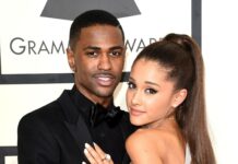 Big Sean and Ariana Grande posing closely at the Grammys, HD Mobile Wallpaper