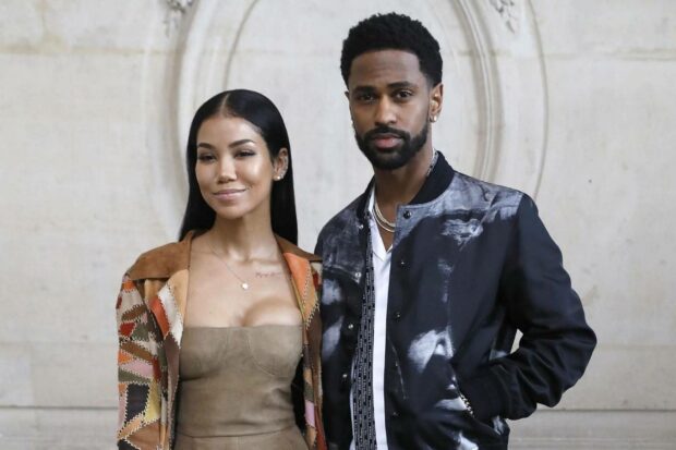 Big Sean and Jhene Aiko pose stylishly in a casual setting, HD Desktop Wallpaper