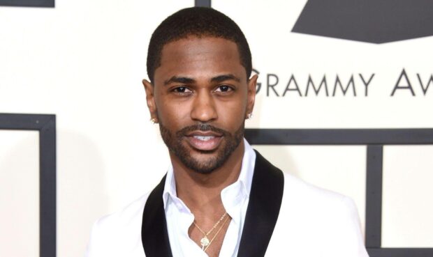 A close up portrait of Big Sean wearing a black and white suit at an event, HD Desktop Wallpaper
