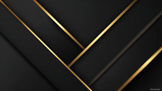 Black And Gold Desktop Wallpaper Free Download, Minimalistic Black And Gold Lines For PC Design