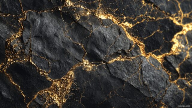 Black And Gold Wallpaper HD For Desktop, Luxurious Black And Gold Texture For PC Environment