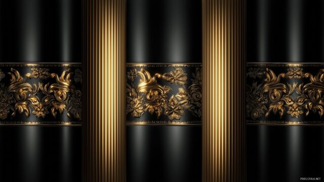 Black And Gold Wallpaper HD Free Download, Classic Black And Gold Luxury Elements For PC