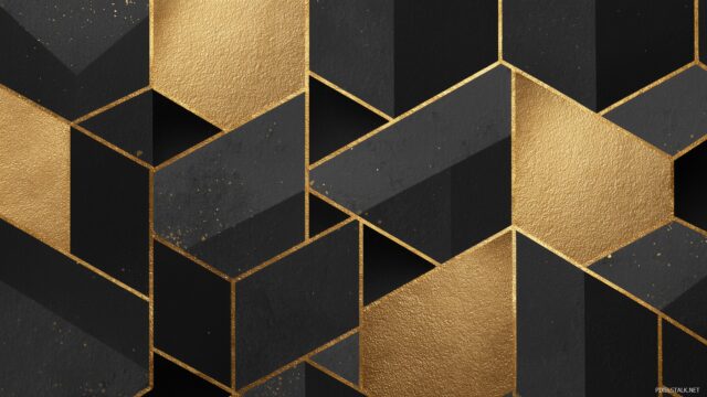 Black And Gold Wallpaper For PC, Chic Black And Gold Geometric Shapes For Desktop Setting