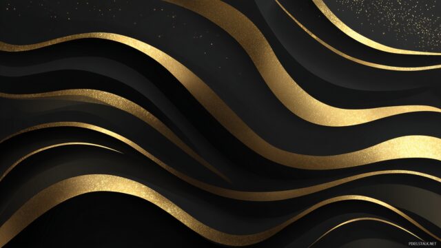 Black And Gold Wallpaper High Definition, Bold Black And Gold Waves For Desktop Ambiance