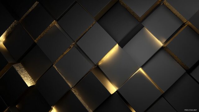 Black And Gold High Definition Desktop Wallpaper, Trendy Black And Gold Diamond Design For Background