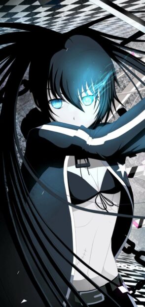 A fierce character with glowing blue eye and black hair, HD Phone Wallpaper