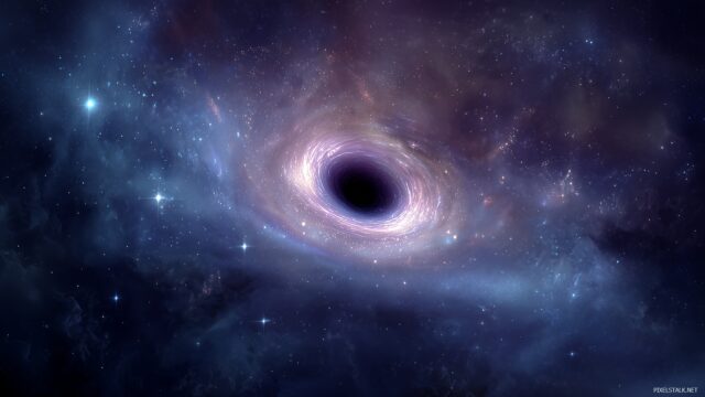Black Hole Galaxy Background, An Engaging Visual Showcasing A Black Hole Surrounded By Stars And Celestial Dynamics