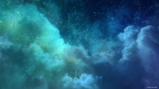 Blue Green HD Wallpaper, An Ethereal Night Sky Blending Blue And Green Elements, Providing A Dreamy Effect For Any PC Background