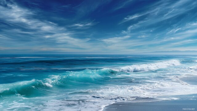 Blue Green HD Wallpaper Free Download, A Serene Ocean Vista Merging Blue And Green Shades, Ideal For Desktop Backgrounds Available For Free