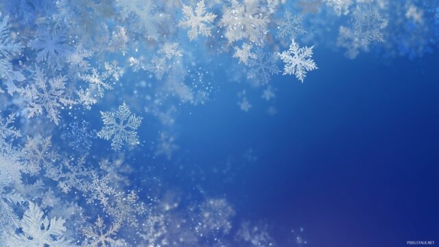 Blue Winter Wallpaper With Snowflakes, An Artistic Representation Of Snowflakes Tumbling Against A Gradient Blue Backdrop, Embodying Winter Charm