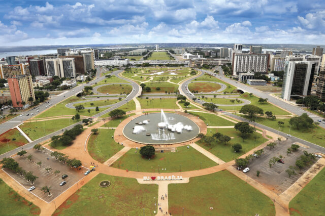 Brasilia Skyline And Urban Landscape Aerial View Wallpaper