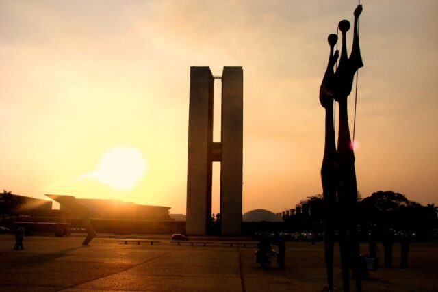 Brasilia Sunset Serenity Captured In Iconic Architecture Wallpaper