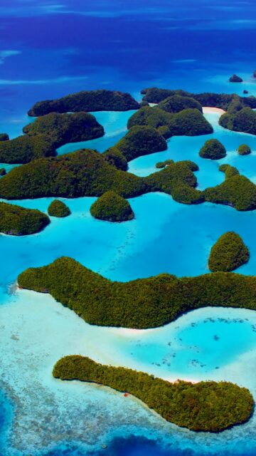 Breathtaking Aerial View Of Palau's Turquoise Islands For Wallpapers