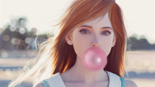 Bubble Gum Aesthetic Girl Wallpaper Cool And Vibrant