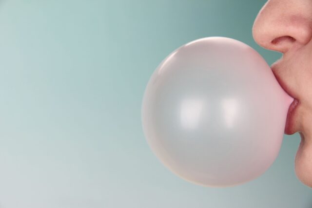 Bubble Gum Wallpaper Vibrant Blowing Moment