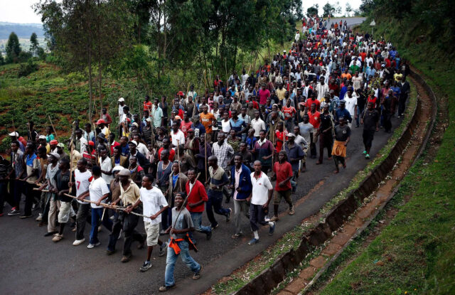 Burundi Community Gathering In Vibrant Street March