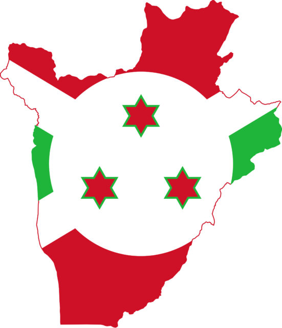 Burundi Map With National Flag Design Wallpaper
