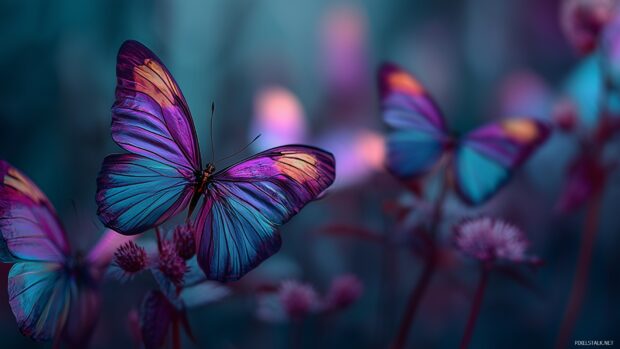 Butterfly Aesthetic Wallpapers HD, a vibrant collection featuring colorful butterflies set against dreamy backgrounds for a lush desktop experience.